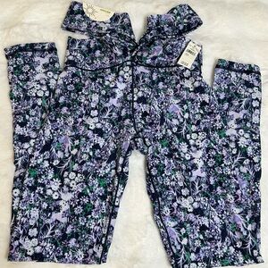 NWT! Aerie OFFLINE Cross Strap Waist Floral Patterned Leggings